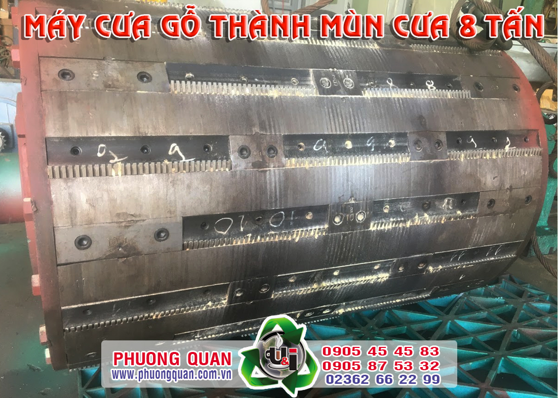 Lô cưa 36 lưỡi máy cưa gỗ thành mùn cưa 8 tấn