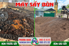 So sánh bùn trước sấy và bùn sau sấy bằng máy sấy bùn Phương Quân