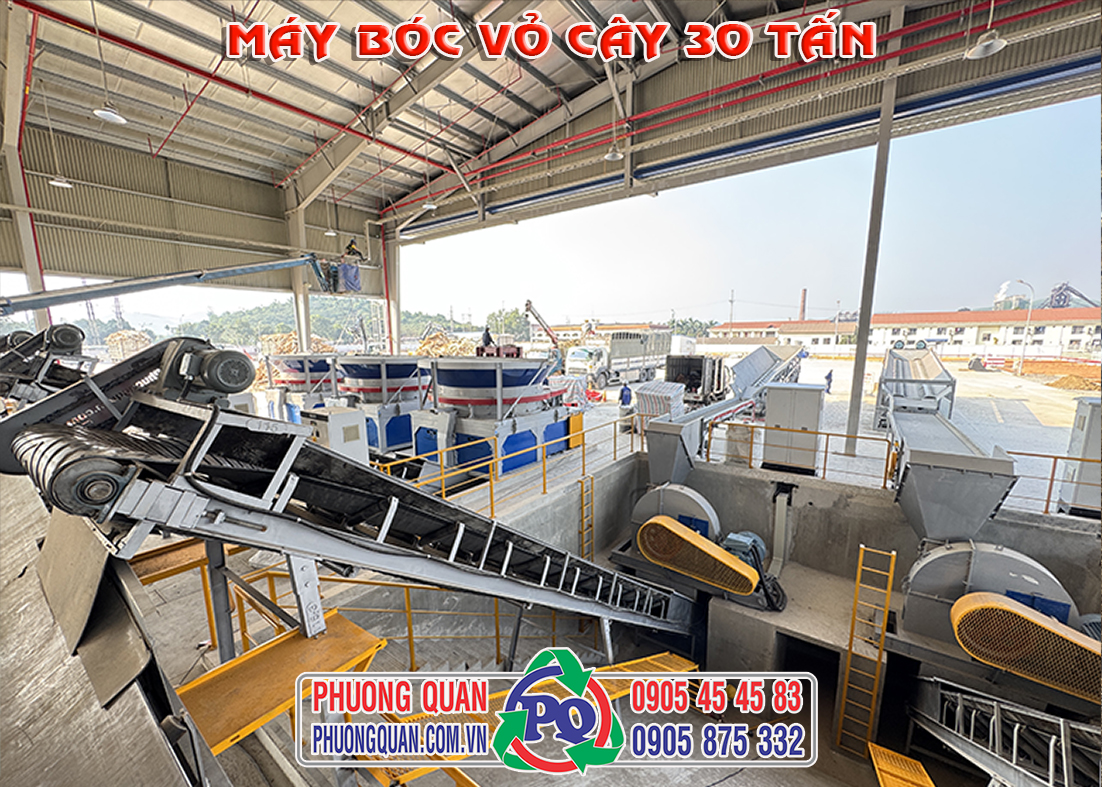 Máy bóc vỏ cây 30 tấn lắp đặt tại nhà máy